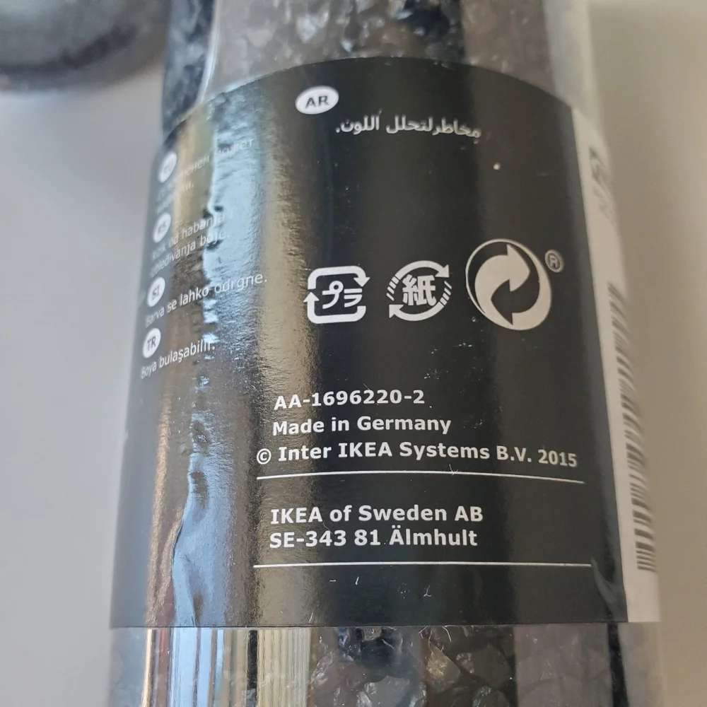 IKEA Kulort Set of 2 Black Metallic Sheen Crushed Glass Vase Fillers Accents NWT
